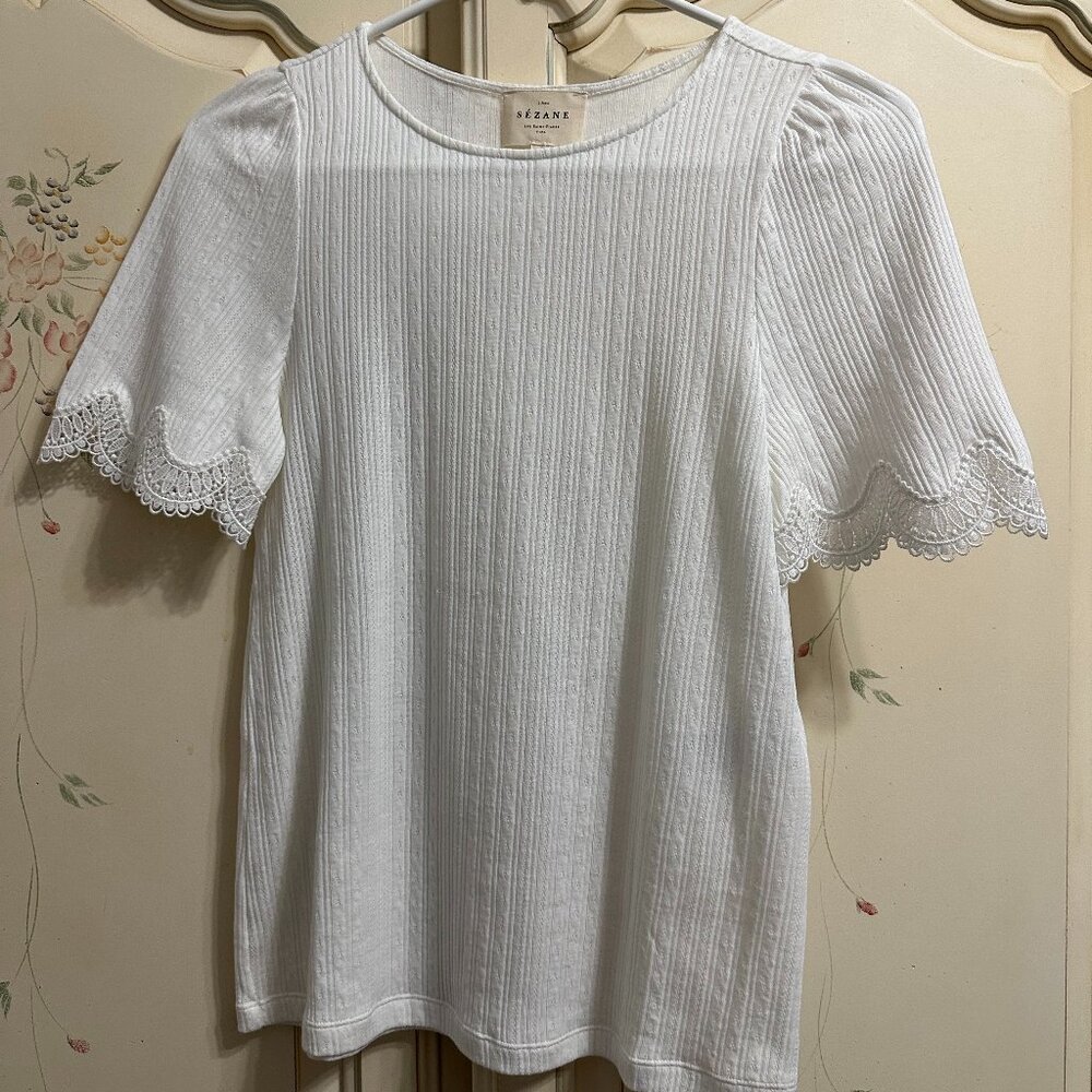 Sezane Cléa Shirt Ecru, XS NWT